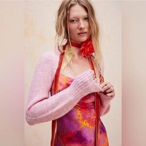 NWOT Free People Pink Prima Donna Knit Shrug Cardigan